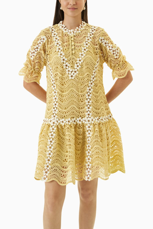 Terra Scalloped Green Dress