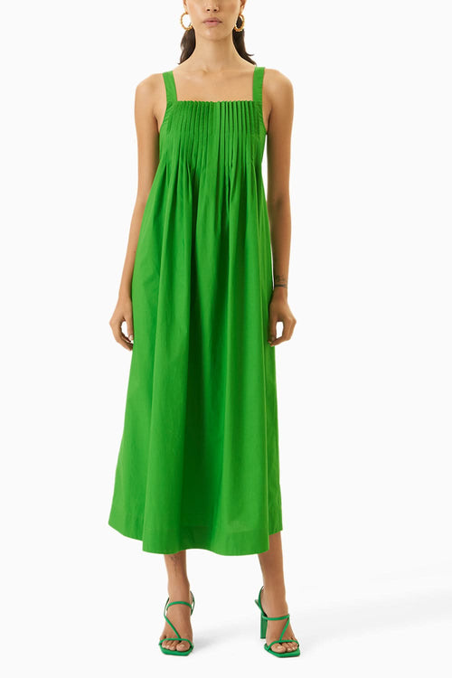Green Poplin Midi Dress