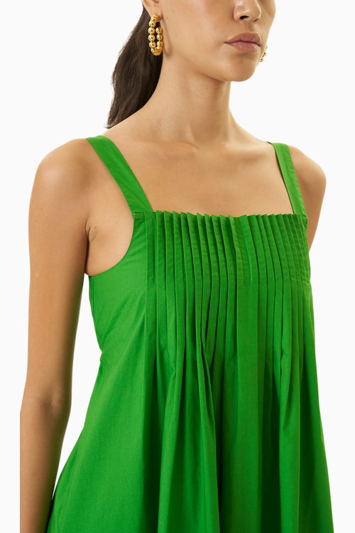Green Poplin Midi Dress