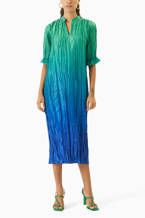 Crushed Ombre Shirt Dress