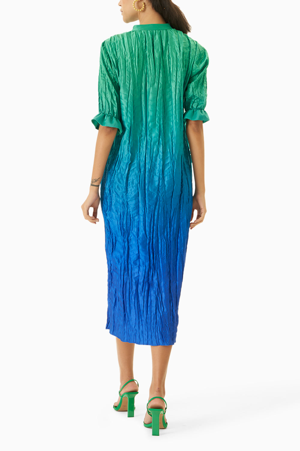 Crushed Ombre Shirt Dress