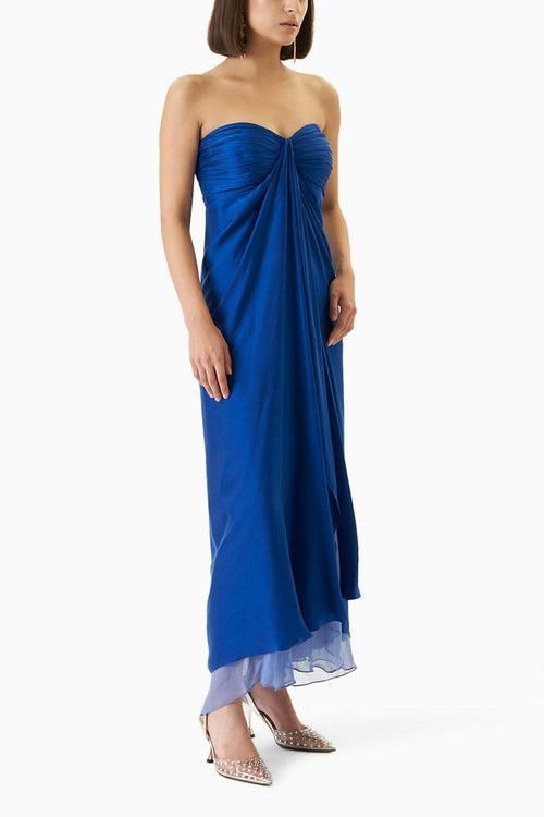 Tangled Floor Length Dress in Blue