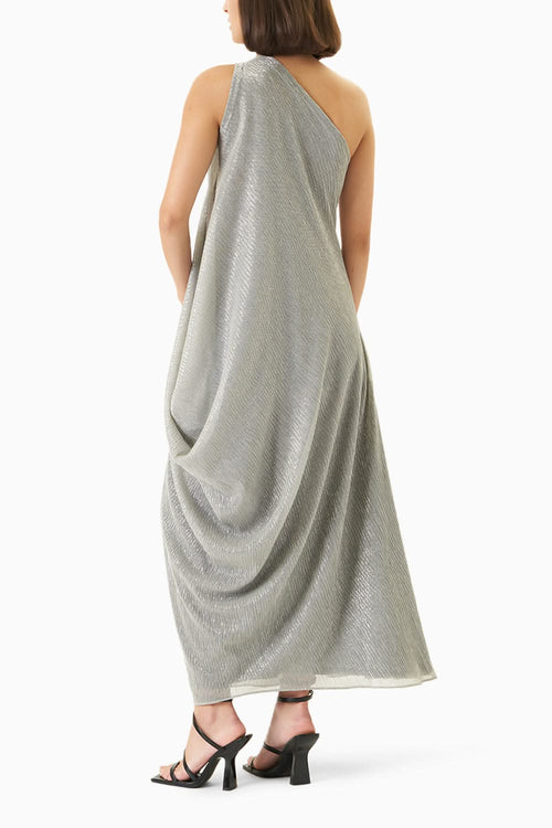 One Shoulder Lamé Gown