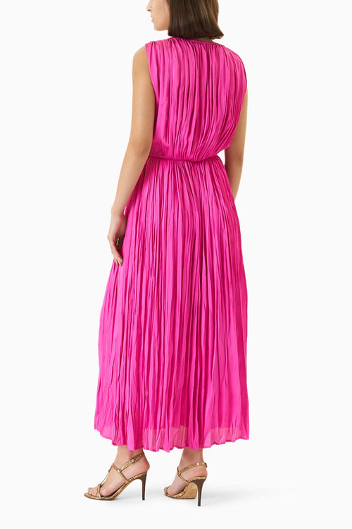 Gathered Fuchsia Dress