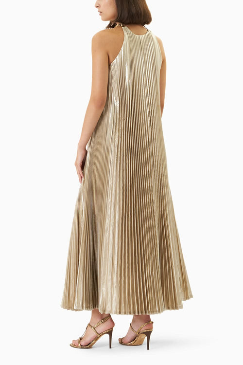 Lame Pleated Maxi