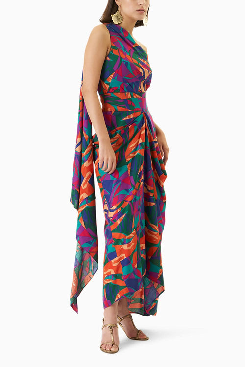 Abstract Printed Drape Set
