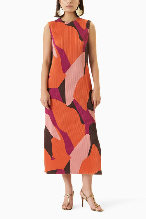 Abstract Pleat Maxi
