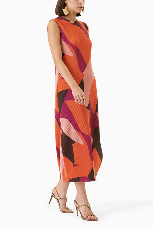 Abstract Pleat Maxi
