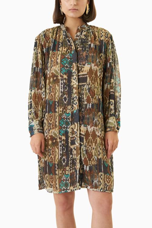Tribal Pleated Midi