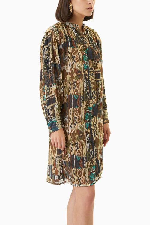 Tribal Pleated Midi