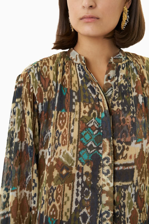 Tribal Pleated Midi