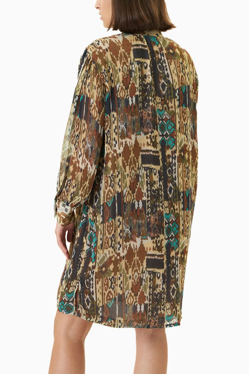 Tribal Pleated Midi