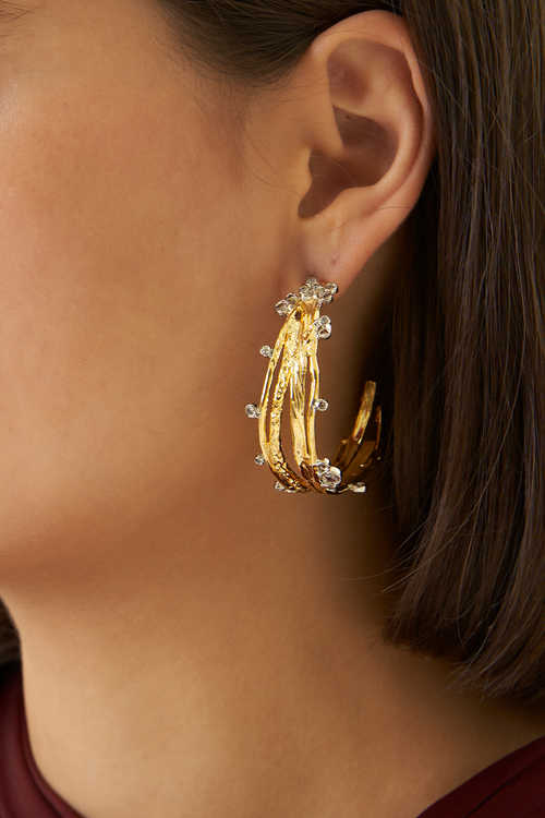 Jewelled Twiggy Hoops