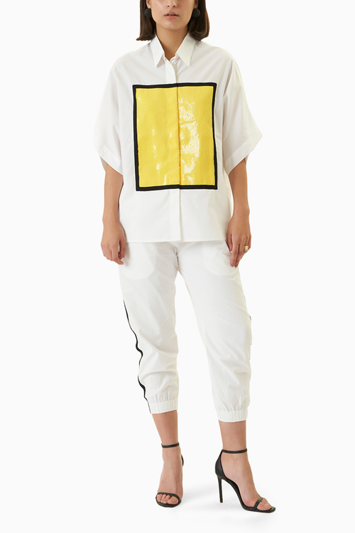 White and Yellow Yo Yo Co-ord Set