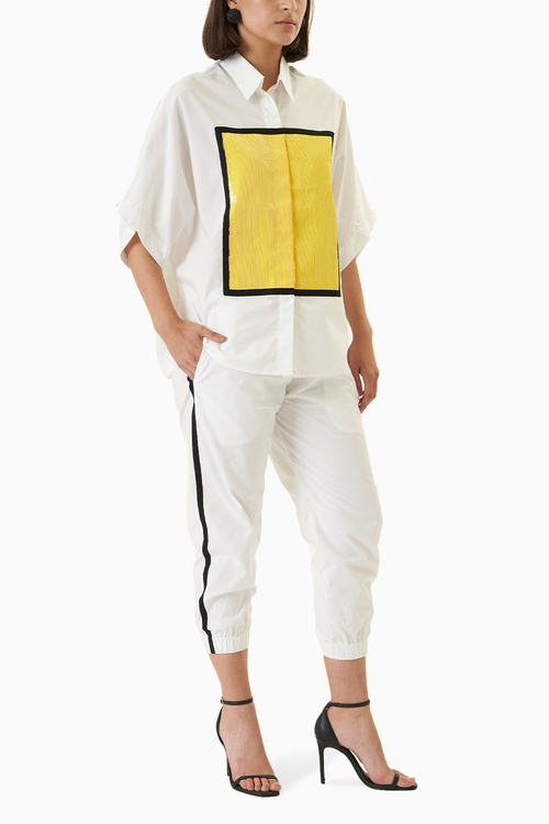 White and Yellow Yo Yo Co-ord Set