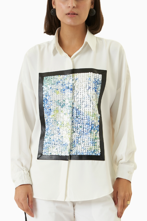 White Blue Green Box shirt