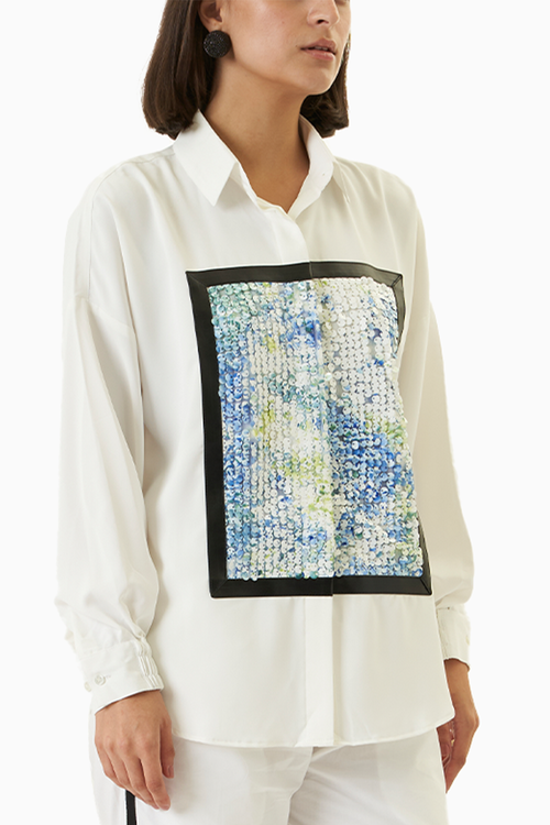White Blue Green Box shirt