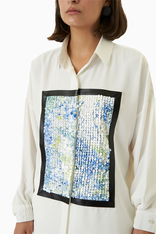 White Blue Green Box shirt