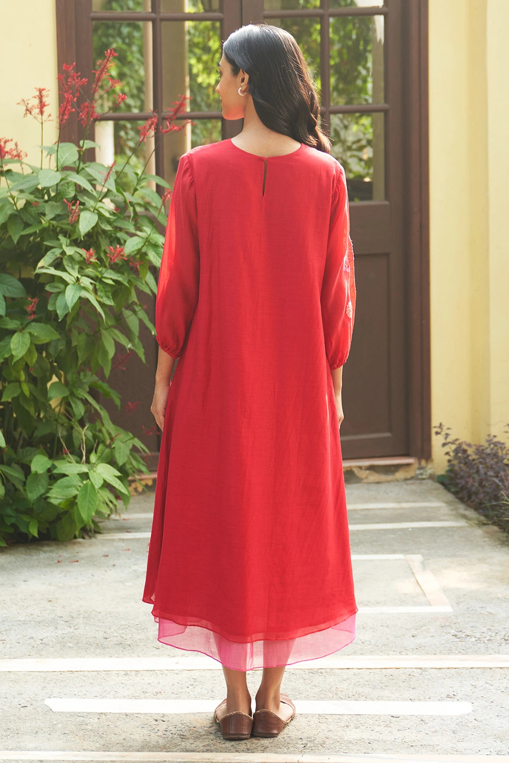 Crimson Pintuck Dress