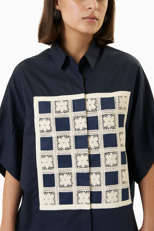 Navy Blue Yo Yo Co-ord Set