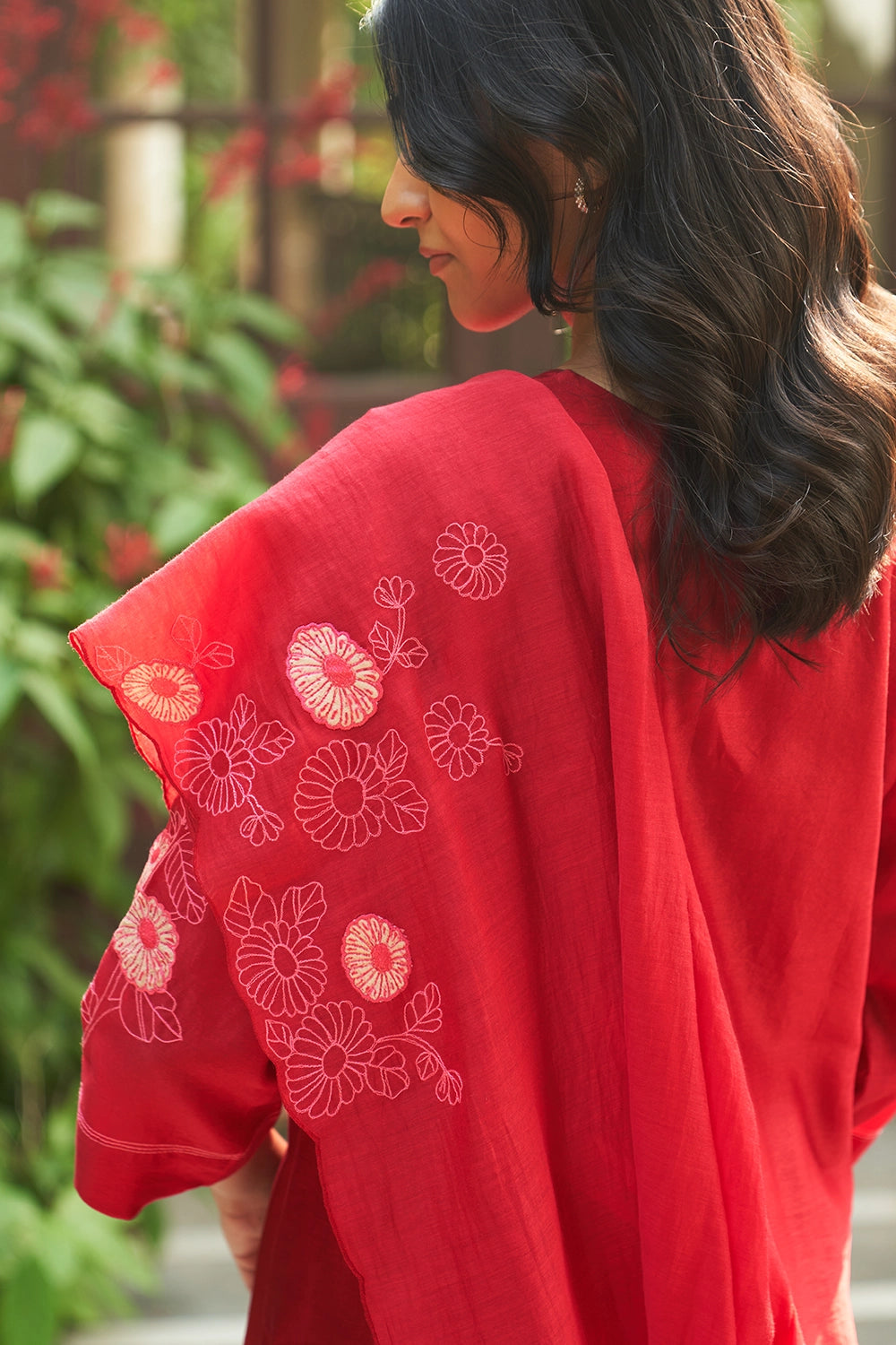 Crimson Embroidered Kurta Set