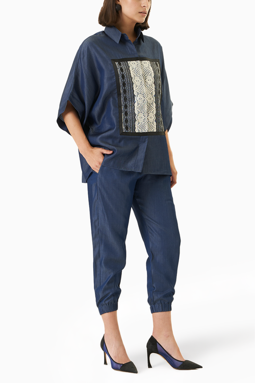 Dark Blue Yo Yo Co-ord Set