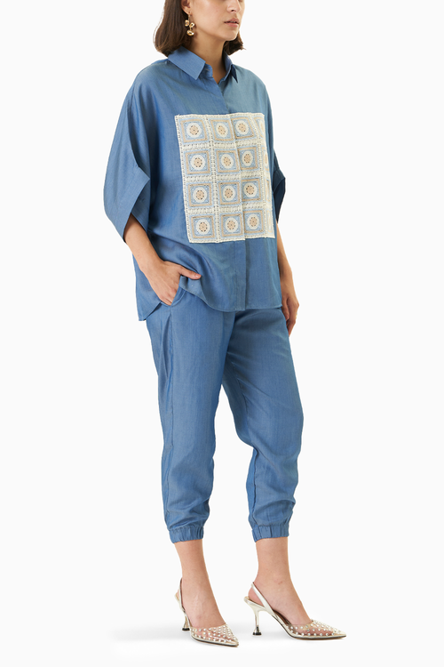 Light Blue Yo Yo Co-ord Set