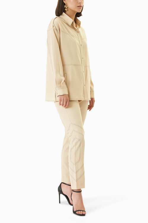 Beige Tensil Co-ord Set