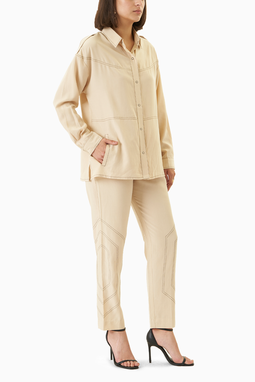 Beige Tensil Co-ord Set