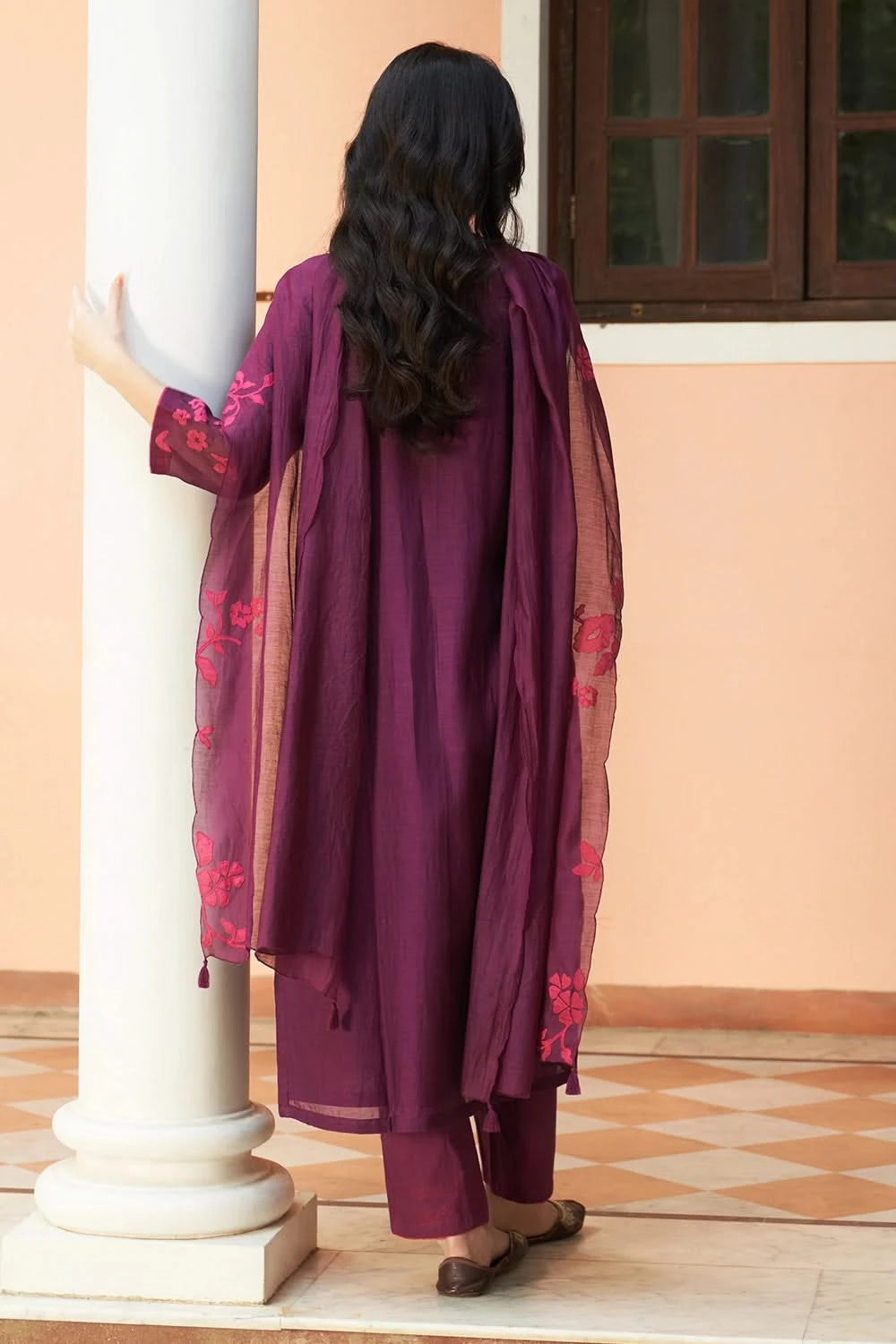 Amethyst Floral Applique Kurta Set