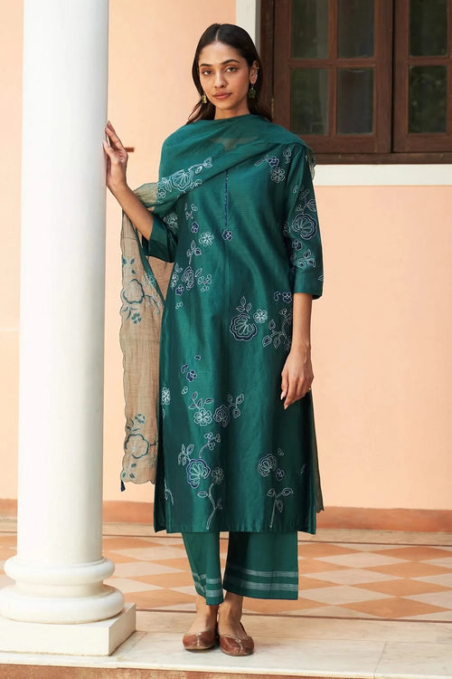 Emerald Floral Kurta Set