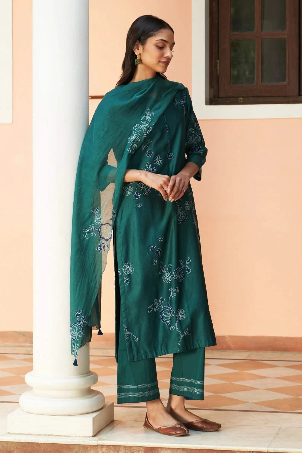 Emerald Floral Kurta Set