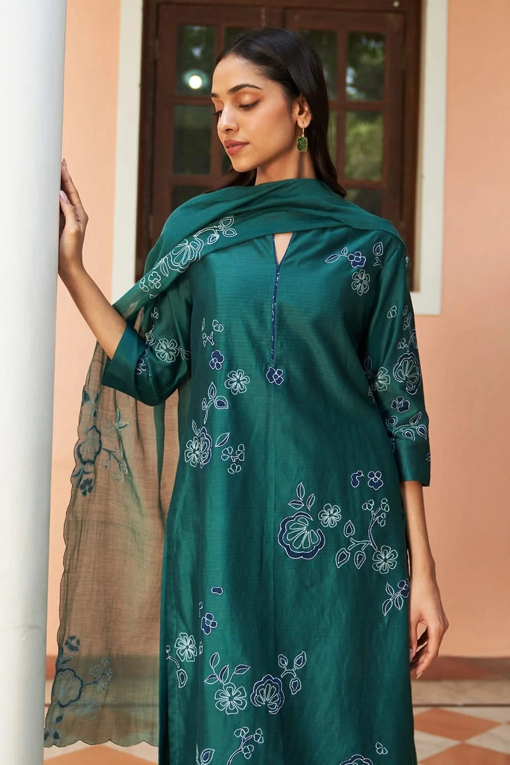 Emerald Floral Kurta Set