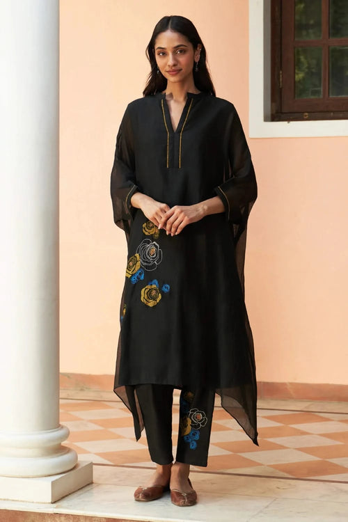 Coral Applique Kurta Set