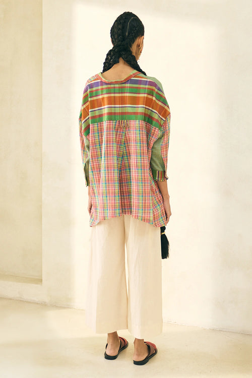 Multicolor Jimmy Shirt With Oyster White River Pant
