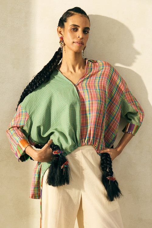 Multicolor Jimmy Shirt With Oyster White River Pant