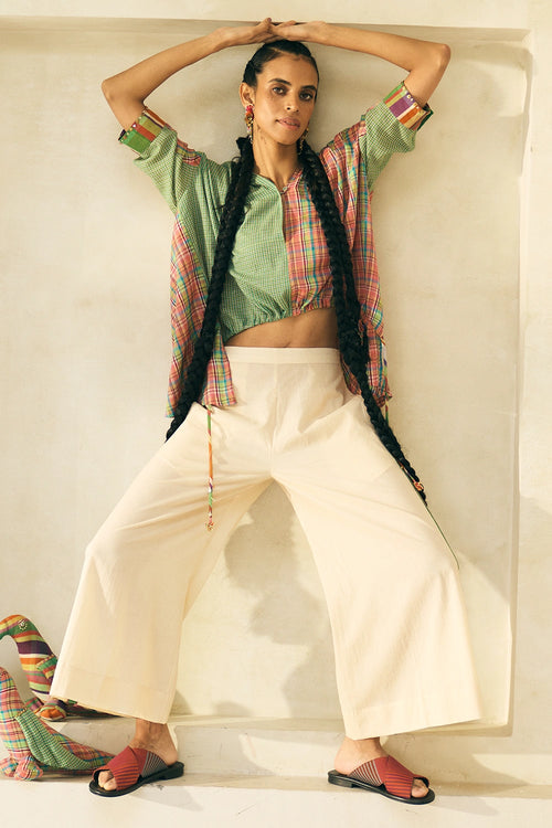 Multicolor Jimmy Shirt With Oyster White River Pant