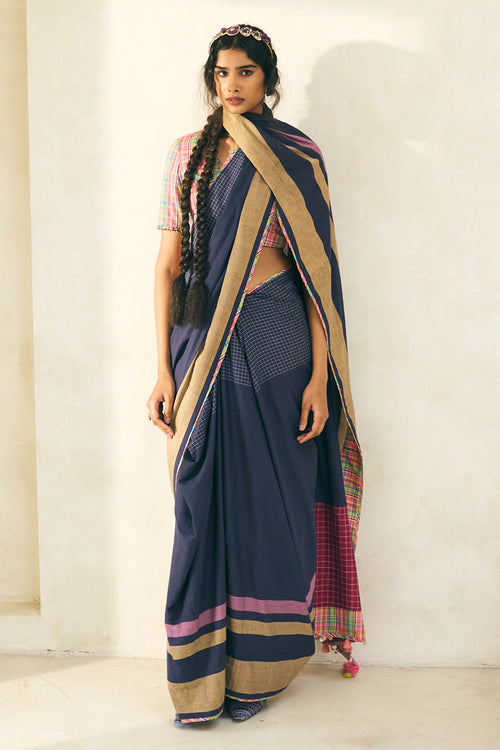 Twilight Blue Lila Sari