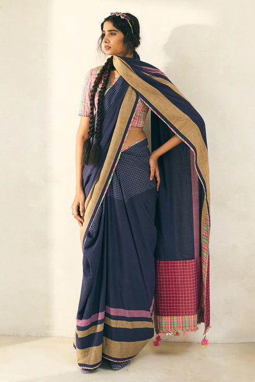 Twilight Blue Lila Sari
