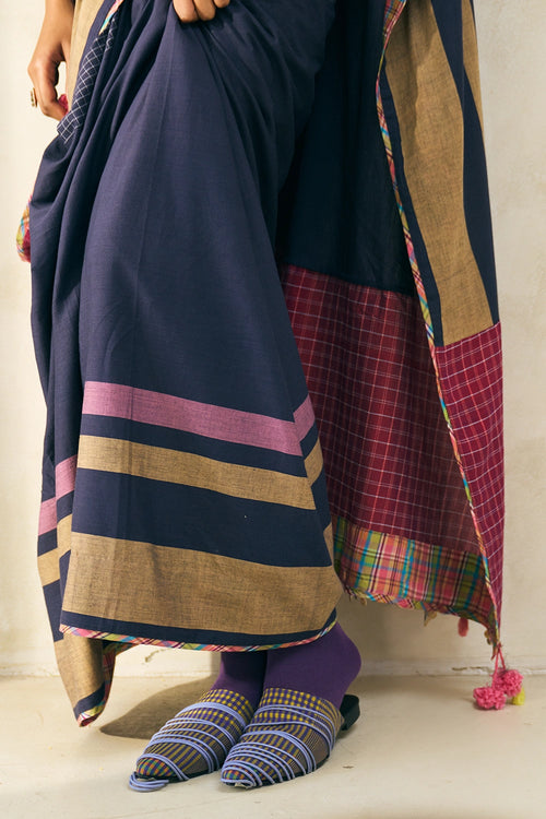 Twilight Blue Lila Sari