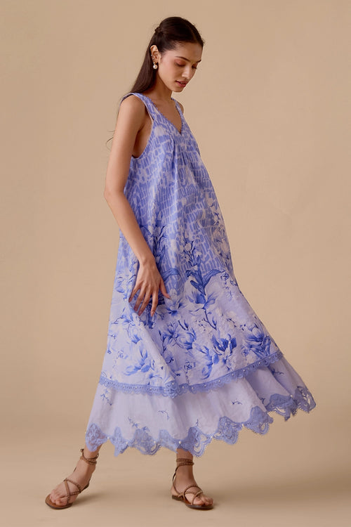 Irene Blue Print Dress