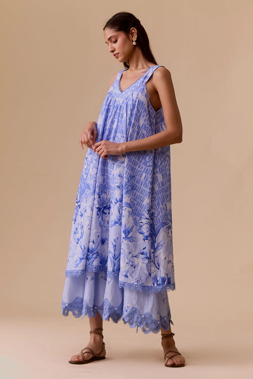 Irene Blue Print Dress