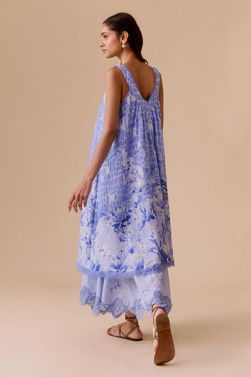 Irene Blue Print Dress