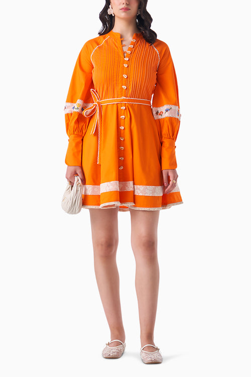 Sunset Orange Sunflare Dress