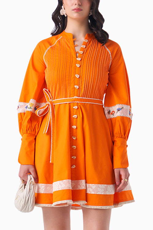 Sunset Orange Sunflare Dress
