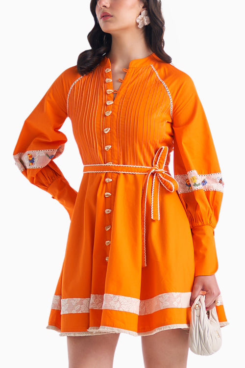 Sunset Orange Sunflare Dress