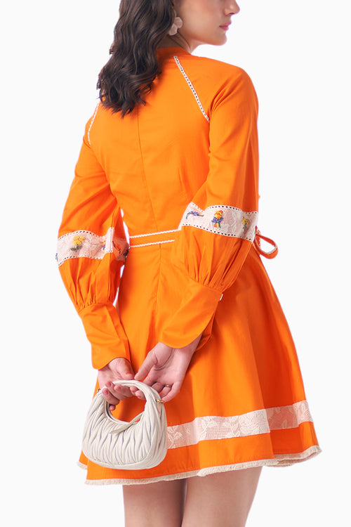 Sunset Orange Sunflare Dress