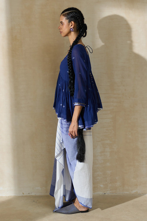 Artisnal Blue Kate Top With Bob Skirt