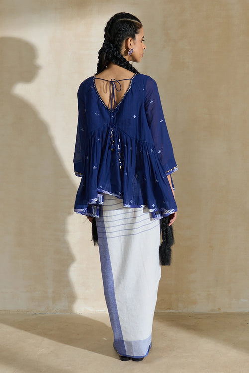 Artisnal Blue Kate Top With Bob Skirt