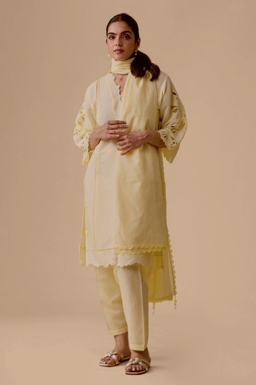 Sahiba Yellow Kurta Set With Dupatta